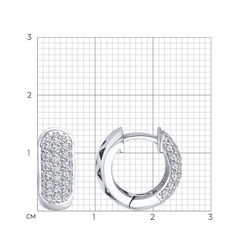 Серьги из белого золота 585 пробы с бриллиантами
