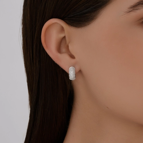 Серьги из белого золота 585 пробы с бриллиантами