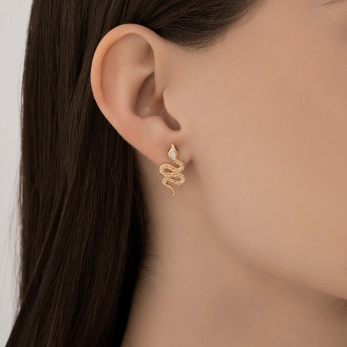 Серьги (585) корунд изумруд синт, бриллиант