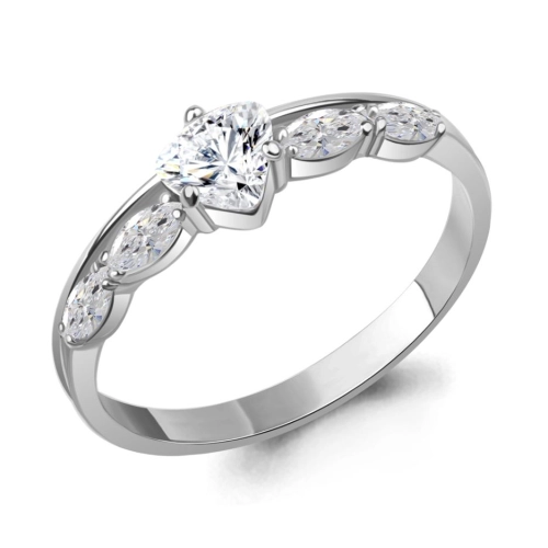 Кольцо из серебра 925 пробы с фианитами