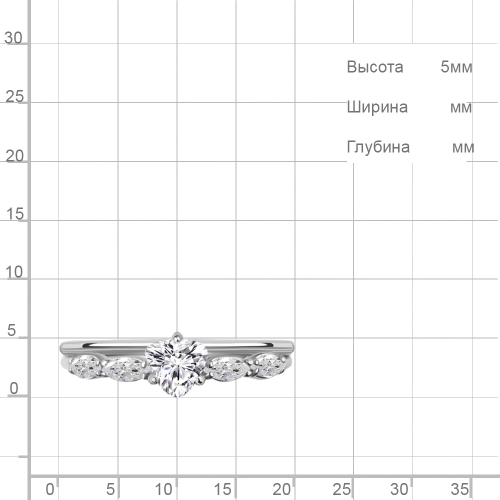 Кольцо из серебра 925 пробы с фианитами