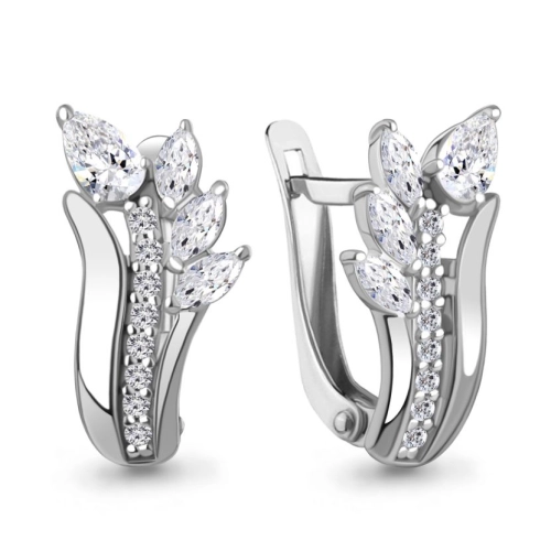 Серьги из серебра 925 пробы с фианитами