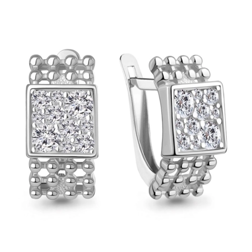 Серьги из серебра 925 пробы с фианитами