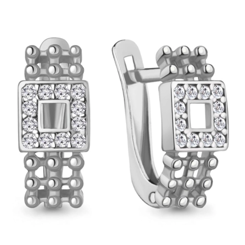 Серьги из серебра 925 пробы с фианитами