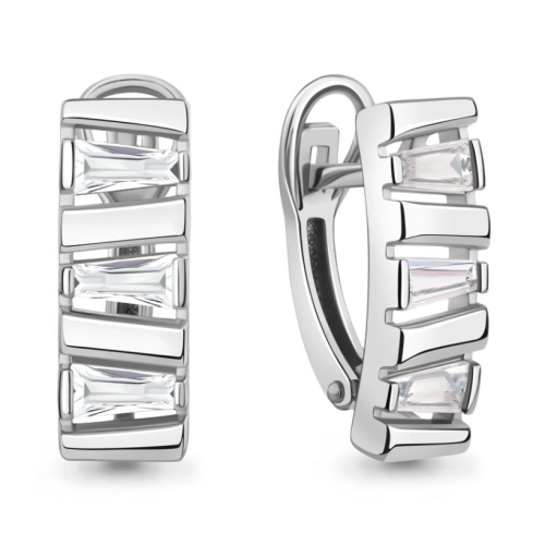 Серьги из серебра 925 пробы с фианитами