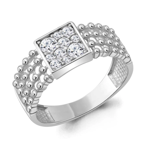 Кольцо из серебра 925 пробы с фианитами