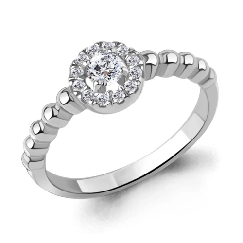 Кольцо из серебра 925 пробы с фианитами