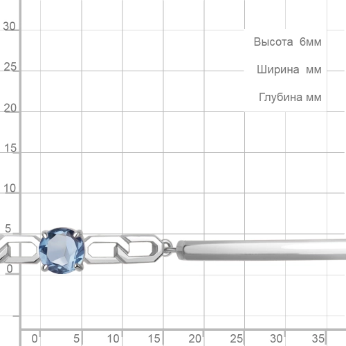 Браслет из серебра 925 пробы с топазом