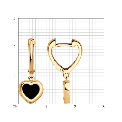 Серьги из золота 585 пробы с агатами