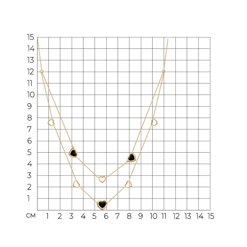 Колье (585) агат многоярусное