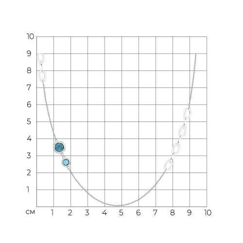 Колье (585 б) топаз-лондон, топаз