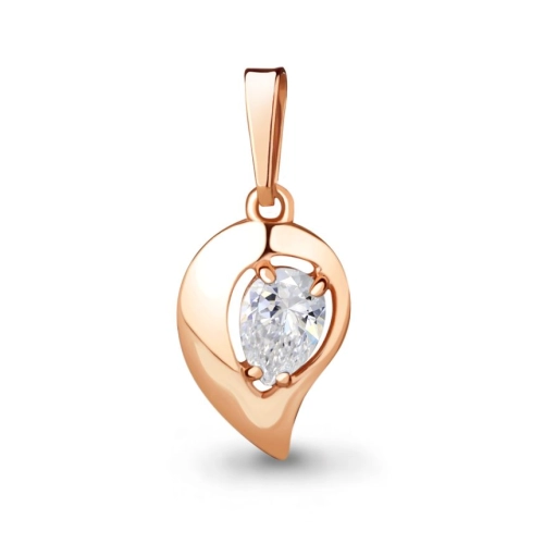 Подвеска из серебра 925 пробы с позолотой, с фианитами