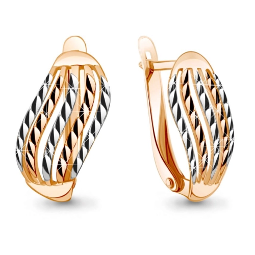 Серьги из серебра 925 пробы с позолотой