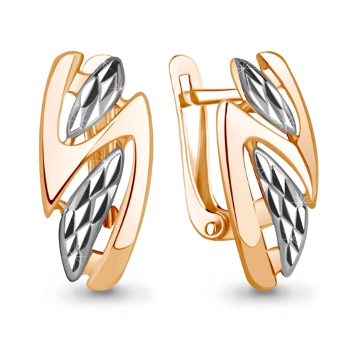 Серьги из серебра 925 пробы с позолотой