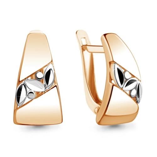 Серьги из серебра 925 пробы с позолотой
