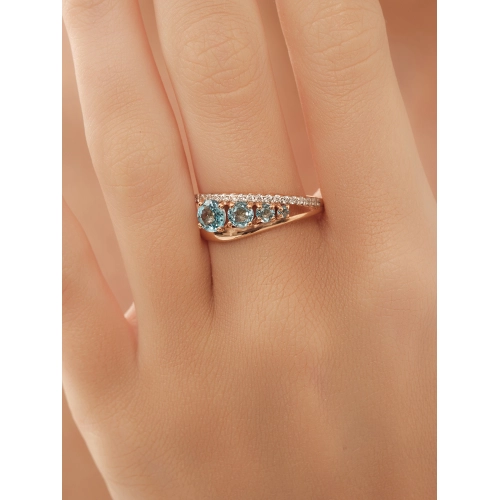 Кольцо (925 п) топаз, фианит