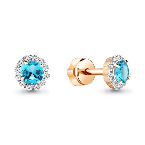 Пусеты (925 п) топаз, фианит