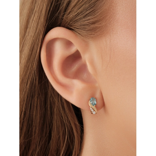 Серьги (925 п) топаз, фианит