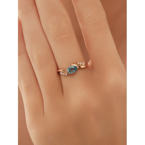 Кольцо (925 п) топаз, фианит