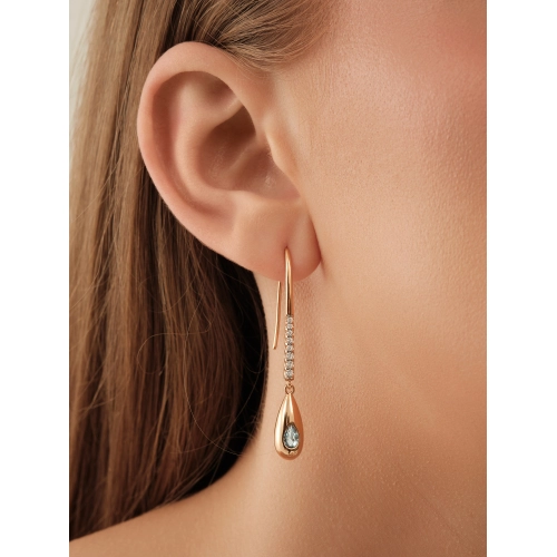 Петельки (925 п) топаз, фианит