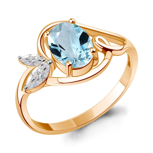 Кольцо (925 п) топаз, фианит