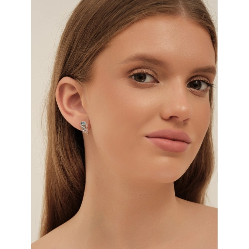 Серьги (925 п) топаз, фианит