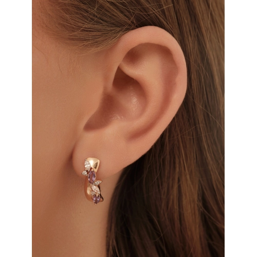 Серьги (925 п) аметист, фианит