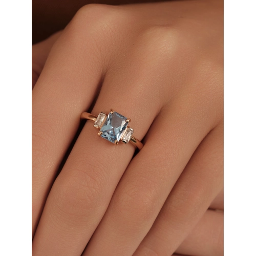 Кольцо (925 п) топаз синт., фианит