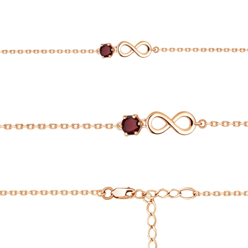 Браслет (925 п) гранат