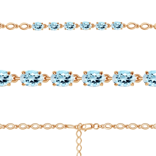 Браслет (925 п) топаз