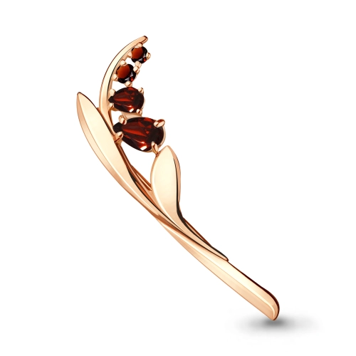 Брошь (925 п) гранат