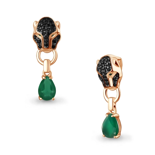 Подвеска (925 п) агат, корунд изумруд синт., кристалл