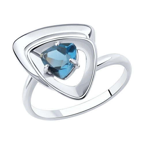 Кольцо из серебра 925 пробы с топазом London Blue