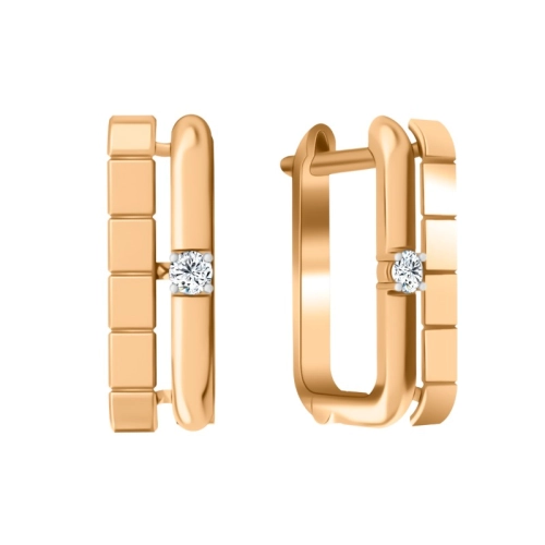 Серьги из золота 585 пробы с фианитами