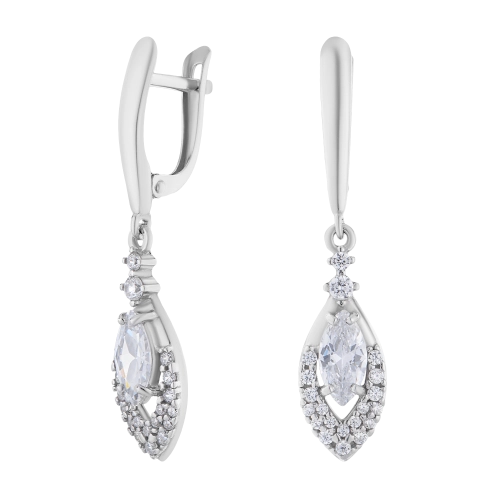 Серьги из серебра 925 пробы с цирконами