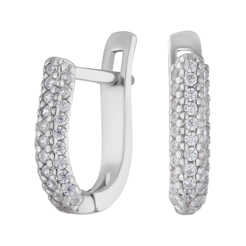 Серьги из серебра 925 пробы с цирконами