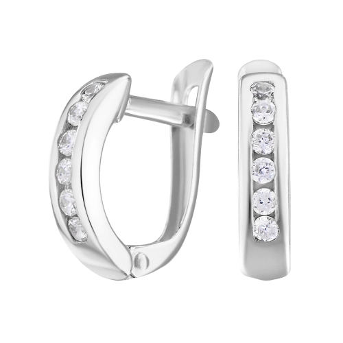Серьги из серебра 925 пробы с цирконами