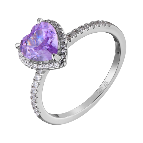 Кольцо из серебра 925 пробы с цветными фианитами