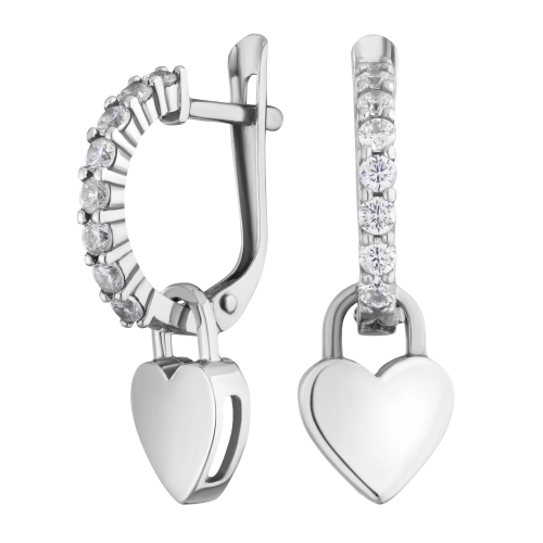 Серьги из серебра 925 пробы с цирконами