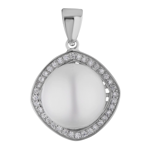 Подвеска (925) жемчуг, циркон