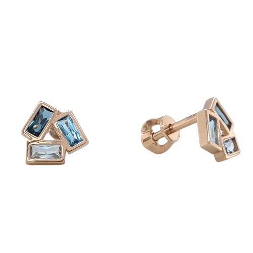 Пусеты (585) топаз-лондон, топаз