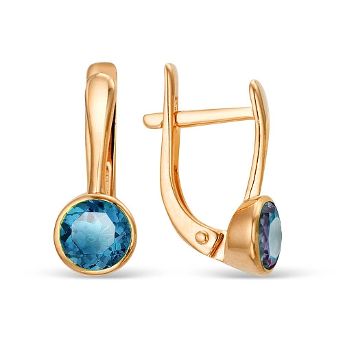 Серьги из золота 585 пробы с топазами