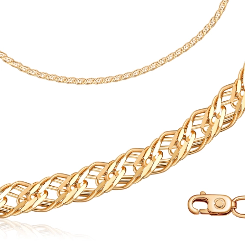 Цепь из серебра 925 пробы с позолотой