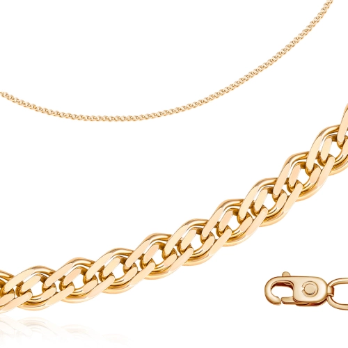 Цепь из серебра 925 пробы с позолотой