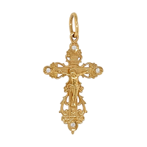 Подвеска (750 ж) бриллиант крест