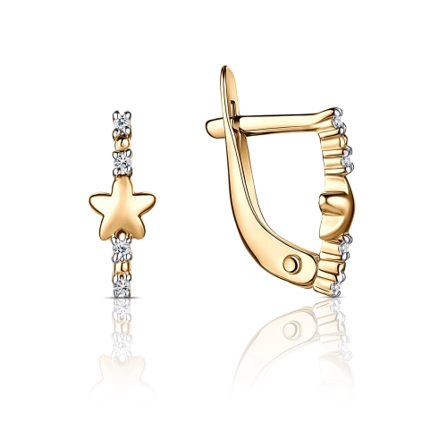 Серьги из золота 585 пробы с фианитами