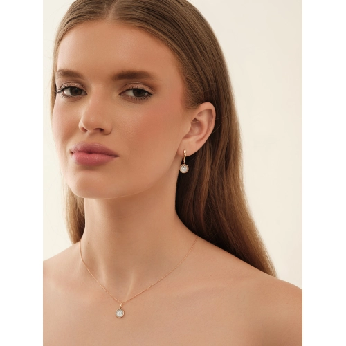 Серьги из золота 585 пробы с фианитами