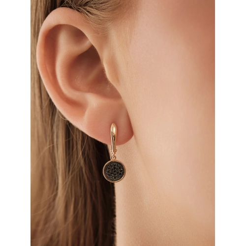 Серьги из золота 585 пробы с цветными фианитами