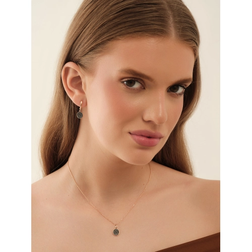 Подвеска из золота 585 пробы с цветными фианитами