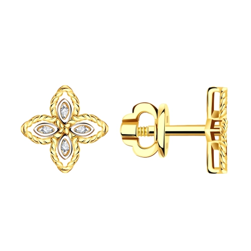 Пусеты (585 ж) циркон